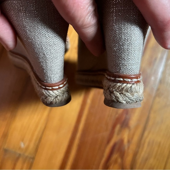 Tory Burch Gray Espadrille Wedges with Bows 9.5 - Picture 7 of 8